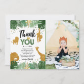 サファリの誕生日のサンキューカード動物野生の1 サンキューカード (正面)