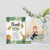 サファリの誕生日のサンキューカード動物野生の1 サンキューカード (スタンド正面)