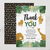 サファリの誕生日のサンキューカード動物野生の1 サンキューカード (正面/裏面)