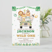 サファリの誕生日の招待ワイルドワンの招待ボーイ 招待状 (スタンド正面)