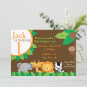 サファリの誕生日の招待 招待状 (スタンド正面)