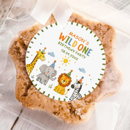 サファリの誕生日をお祝いしよう パーティー好きな動物たち ステッカー