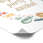 サファリの誕生日パーティーでパーティーの看板を採用 ポスター (角)