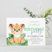 サファリの誕生日パーティージャングル動物招待状 案内状 (スタンド正面)