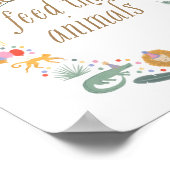 サファリの誕生日パーティー食べ物を与えは動物のサインを行わない ポスター (角)