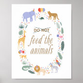 サファリの誕生日パーティー食べ物を与えは動物のサインを行わない ポスター (正面)