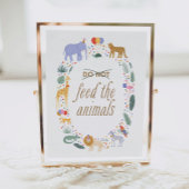 サファリの誕生日パーティー食べ物を与えは動物のサインを行わない ポスター