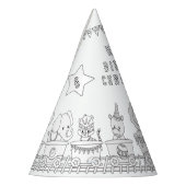 サファリの誕生日パーティー – 色あなた自身のパーティー帽子 パーティーハット (左)