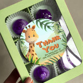 サファリの誕生日パーティー – Giraffe ラウンドシール