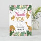 サファリの誕生日動物の野生の1サンキューカード サンキューカード (スタンド正面)