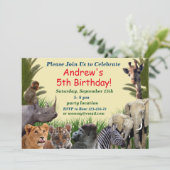 サファリの誕生日招待状,ジャングルの招待状 招待状 (スタンド正面)