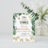 サファリの誕生日招待状 ポストカード (スタンド正面)