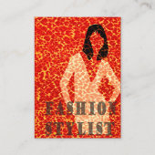 サファリの赤いヒョウのプリントの魅力の女性 名刺 (正面)