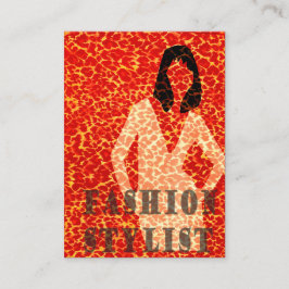 サファリの赤いヒョウのプリントの魅力の女性 名刺