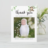 サファリの赤ちゃんシャワーありがとうジャングル動物 招待状 (スタンド正面)