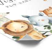 サファリの赤ちゃんシャワーがベビーサインを願う ポスター (角)