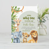 サファリの赤ちゃんシャワーに行く小さな野生の人 招待状 (スタンド正面)
