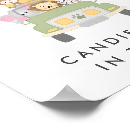 サファリの赤ちゃんシャワーのゲームのサインの数を推測 ポスター (角)