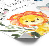 サファリの赤ちゃんシャワーは何匹の動物クラッカーを推測 ポスター (角)