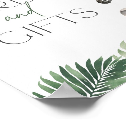 サファリの赤ちゃんシャワーカードとギフトサイン ポスター (角)