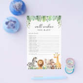 サファリの赤ちゃんシャワーゲーム – ベビーの願い チラシ (シングル)