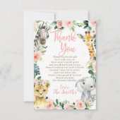 サファリの赤ちゃんシャワーサンキューカードfor a boy サンキューカード (正面)