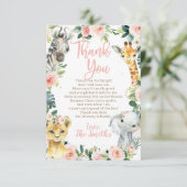 サファリの赤ちゃんシャワーサンキューカードfor a boy サンキューカード (スタンド正面)