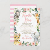 サファリの赤ちゃんシャワーサンキューカードfor a boy サンキューカード (正面/裏面)