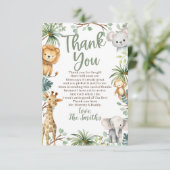 サファリの赤ちゃんシャワーサンキューカードfor a boy サンキューカード (スタンド正面)