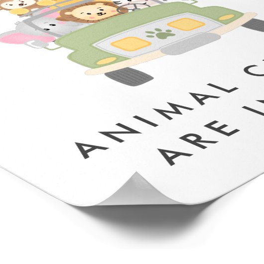 サファリの赤ちゃんシャワー推測ゲームの記号の数 ポスター (角)