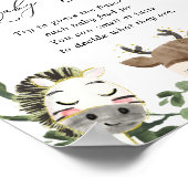 サファリの赤ちゃんシャワー推測ベビー食品サイン ポスター (角)