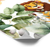 サファリの赤ちゃんシャワー歓迎サインのための少女 ポスター (角)