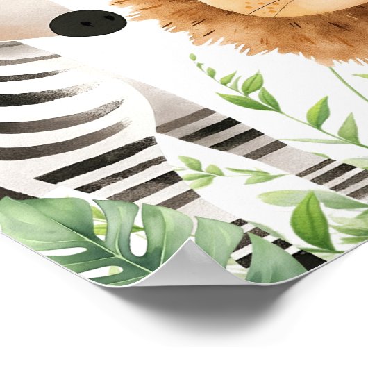 サファリの赤ちゃんシャワー歓迎サイン ポスター (角)