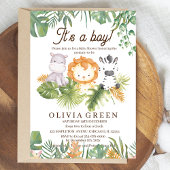 サファリの赤ちゃんシャワー熱帯動物の赤ちゃんシャワー 招待状