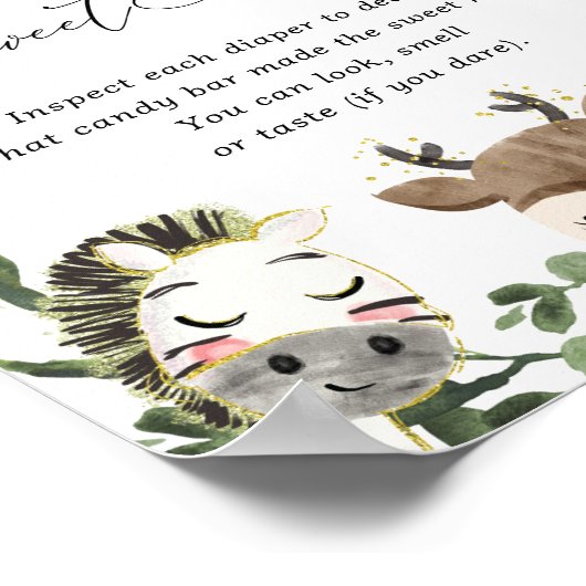 サファリの赤ちゃんシャワー甘い混乱の兆候を推測 ポスター (角)