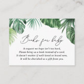 サファリの赤ちゃんシャワー緑の本ベビー エンクロージャーカード (正面)