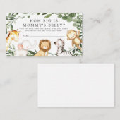 サファリの赤ちゃんシャワーMommy's Belly Card エンクロージャーカード (正面/裏面)