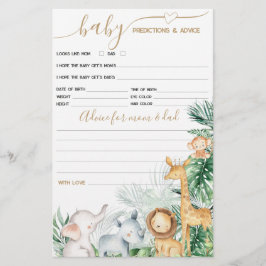 サファリの赤ちゃん動物の緑の赤ちゃんシャワーゲーム