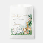 サファリの赤ちゃん動物の緑の赤ちゃんシャワー感謝してい フェイバーバッグ (正面)