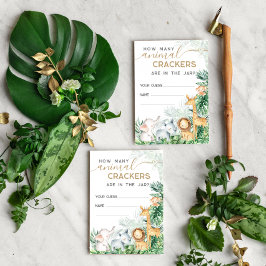 サファリの赤ちゃん動物の赤ちゃんシャワー推測ゲーム エンクロージャーカード