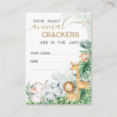 サファリの赤ちゃん動物の赤ちゃんシャワー推測ゲーム エンクロージャーカード (正面)