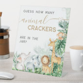 サファリの赤ちゃん動物の赤ちゃんシャワー推測ゲーム 台座サイン (インサイチュ)