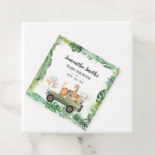 サファリの赤ちゃん動物ジャングル熱帯赤ちゃんシャワー フェイバータグ (インサイチュ)