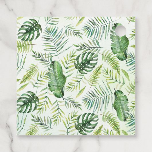 サファリの赤ちゃん動物ジャングル熱帯赤ちゃんシャワー フェイバータグ (裏面)