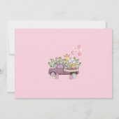 サファリの赤ちゃん動物トラック1歳誕生日パーティーの写真 招待状 (裏面)