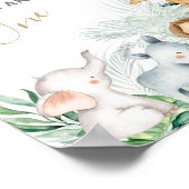 サファリの赤ちゃん動物ベビーシャワー甘い好意 ポスター (角)