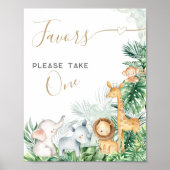 サファリの赤ちゃん動物ベビーシャワー甘い好意 ポスター (正面)