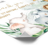 サファリの赤ちゃん動物ベビー用の赤ちゃんシャワーブック ポスター (角)