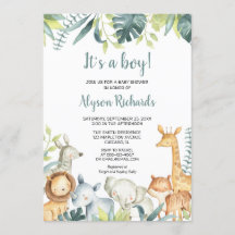 サファリの赤ちゃん動物 おめでとうシャワーパーティ