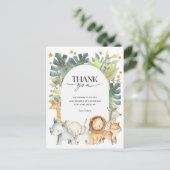 サファリの赤ちゃん感謝していシャワーあなたはがき インビテーションポストカード (スタンド正面)